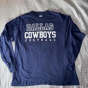 Dallas Cowboys Long Sleeve Tee NFL Size XL‎ Navy Football 100% Cotton Fan Gear